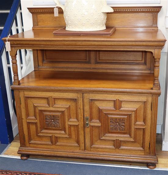 A late Victorian walnut buffet W.122cm